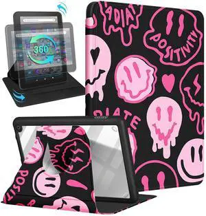 Kidcube for Amazon Kindle Fire 7 Tablet Case 12th Generation 2022 Release for Women Girls Cute Folio Cover Fashion Unique Design Rotating Stand with Auto Wake/Sleep Teens for Kindle Fire 7 Cases 7"