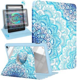 Kidcube for  Kindle Fire 7 Tablet Case 12th Generation 2022 Release for Women Girls Cute Folio Cover Girly Pretty Unique Design Rotating Stand with Auto Wake/Sleep for Kindle Fire 7 Cases 7"