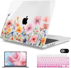 Mektron Case for MacBook Pro 14 inch 2024 2023 2021 Model M4 A3112 A3401 A3185 M3 A2918 A2992 M2 A2779 M1A2442 Pro/Max, Plastic Hard Shell Case Cover for MacBook Pro 14" with Touch ID, Floral P165