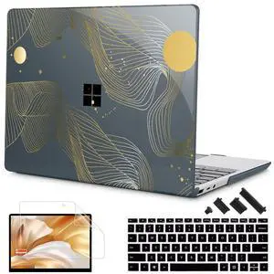 Mektron Surface Laptop Go 12.4 inch Case Compatible with Go 3/2/1 Microsoft Surface Laptop 12.4" Cover 2023-2020 Releases Model 1943/2013 Plastic Hard Shell Case with Screen Protector, Abstract Art