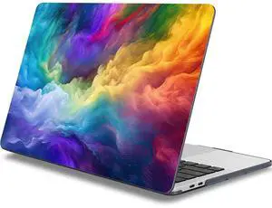 Mektron for MacBook Pro 13-inch Case 2022 2021 2020 Release A2338 M2 M1 A2289 A2251, Printed Plastic Hard Shell Cover for New MacBook Pro 13.3-inch Touch Bar Fits Touch IDRainbow Cosmic