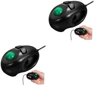 Mobestech Wired Trackball Mouse - 2pcs Mini Ergonomic 4D Handheld Computer Cable Mouse With Trackball for Hand Holding