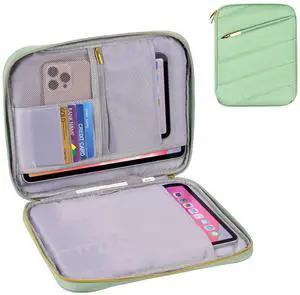 9-11 Inch Puffy Tablet Sleeve Case, Padded Pouch Bag for iPad Pro 11-in (M4), iPad 10.9 (10th Gen), iPad Air 11-in (M2), Galaxy Tab S9/S8 (Matcha Green-11)