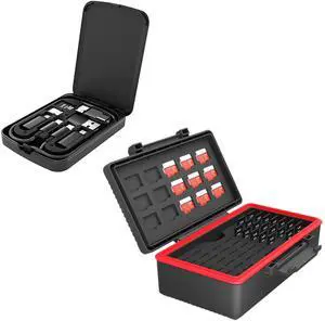 Kiorafoto Cable Card + Memory Card Case: Multi-Functional Compact Cable Card with 58 Slots TF Micro SD Memory Card