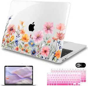 Mektron for MacBook Air 13 inch Case 2021-2018 Release A2337 M1 A2179 A1932, Plastic Hard Shell Case Only Compatible with MacBook Air 13 inch Retina Fits Touch ID, Floral P165