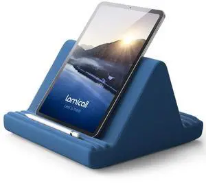 Lamicall Tablet Pillow Stand, Pillow Soft Pad for Lap - Tablet Holder Dock for Bed with 6 Viewing Angles, for iPad Pro 9.7, 10.5, 11, 12.9 Air Mini 4 3, Kindle, Galaxy Tab, E-Reader, Royal Blue