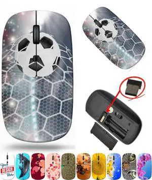 maizi Wireless Mouse for PC MacBook Computer Laptop (BYADAUaBOA_Soccer Ball in Goal_824)