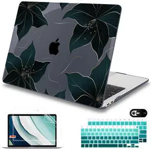 Mektron for MacBook Air 13 inch Case 2021-2018 Release A2337 M1 A2179 A1932, Plastic Hard Shell Case Only Compatible with MacBook Air 13 inch Retina Fits Touch ID, Floral C218