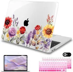 Mektron for MacBook Air 13 inch Case 2021-2018 Release A2337 M1 A2179 A1932, Plastic Hard Shell Case Only Compatible with MacBook Air 13 inch Retina Fits Touch ID, Floral C153