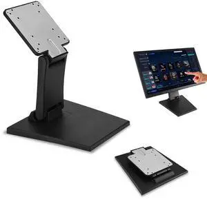 Lay Flat Monitor Stand,Adjustable LCD TV Stand Folding Metal Monitor Desk Stand with VESA Hole 75x75mm&100x100mm