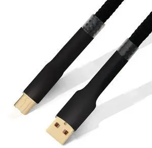 Monosaudio Audiophile USB Cable 4N 99.998% OFC Pure Copper 24K Gold Plated USB2.0 A to B Cable for DAC, Printer, Amplifiers, Speakers, Audio (1.5M/4.9Ft)
