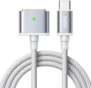 LISEN 140W Magnetic Safe 3 Cable for Charger Cord, USB C to Magnetic 3 Cable for Charger Fit, (3.3FT Grey)
