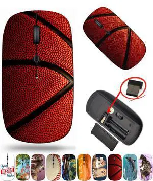 maizi Mouse Wireless for Mac Laptop PC Chromebook, Mouses Wireless Image ID: 10921822 Basketball Closeup 2.4G Lightweight with USB Receiver Manufacturered in USA