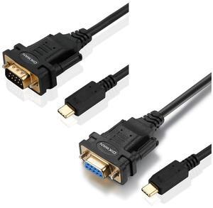 OIKWAN USB 2.0 to Male DB9 Serial Cable +USB Type C to RS232 DB9 Serial Port Adapter Cable