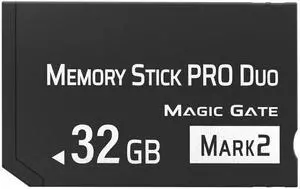 Original 32GB Memory Stick Pro Duo MARK2,High-Speed Memory Stick Duo Compatible with PSP1000 2000 3000 Accessories and Camera Memory Cards