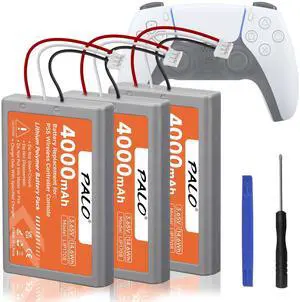 Palogreen 3 Pack 4000mAh LIP1708 Battery-3.65V/14.6Wh Lithium Battery for Sony-PS5 Dual Sense Controller CFI-ZCT1W Gamepad