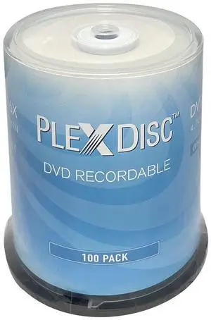 PlexDisc DVD+R 4.7GB 16X White Inkjet Printable Hub Printable - 100pk Cake Box (FFB) 63C-215-BX, 100 pieces
