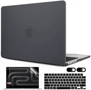 MEEgoodo for M4 MacBook Pro 14 inch Case 2024 2023 2021 A3112/A3401/A3185/A2918/A2992/A2779/A2442 M3 M2 M1 Pro/Max, Laptop Hard Shell with Keyboard Cover & Screen Protector & Webcam Covers,Matte Black