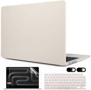 MEEgoodo for M4 MacBook Pro 14 inch Case 2024 2023 2021 A3112/A3401/A3185/A2918/A2992/A2779/A2442 M3 M2 M1 Pro/Max, Laptop Hard Shell with Keyboard Cover & Screen Protector & Webcam Covers, Rock Gray