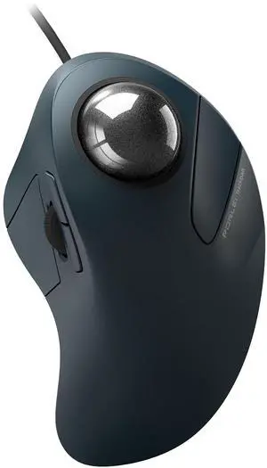 PORLEI Wired Trackball Mouse, Easy Index Finger Control, Ergonomic Comfort Design Reduces Muscle Strain, Precision and Smooth Tracking, Compatible for PC, Laptop, Windows, Mac-Black