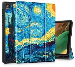 Mektron Case for Galaxy Tab A7 Lite Samsung 8.7 Inch Tablet 2021 Model (SM-T220/T225/T227) with S Pen Holder,Multi-Angle Viewing Lightweight Hard Back Stand Cover,Abstract Starry Sky