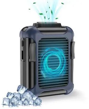 Normia Rita Personal Belt Fan Clip On Waist Portable Cooling Fan & USB Necklace Fan for Travel Outdoor Working Jobsite, 7000RMP Strong Airflow/ 3 Speeds Adjustable