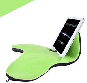 OKATOPGEAKO Multi-Angle Soft Pillow Lap Stand for Tablets, iPads, Mobile Phones, eReaders, Books, Magazines, Fits Upto 12.9" Pad(Grass-Green)