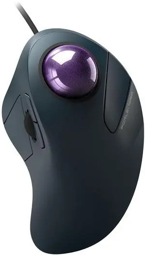 PORLEI Wired Trackball Mouse, Easy Index Finger Control, Ergonomic Comfort Design Reduces Muscle Strain, Precision and Smooth Tracking, Compatible for PC, Laptop, Windows, Mac-Purple