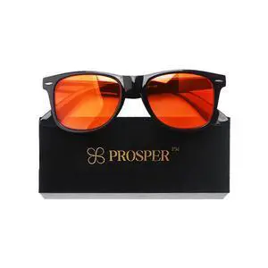 Prosper Amber Blue Light Blocking Glasses - Blue Glasses For Computer, Gaming, Eyestrain, Sleep Improvement - Melatonin Boosting Anti Glare Blue Light Glasses For Men and Women -Screen Glasses