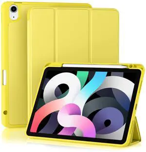 Akkerds Compatible with iPad Air 11 Inch Case 7th/6th Generation (M3/M2) 2025/2024, for iPad Air 5th/4th Generation Case 10.9 Inch 2022/2020 with Pencil Holder[Auto Sleep/Wake], Yellow
