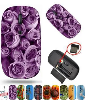 maizi Mouse Wireless for Mac Computer Personal Laptop, Mice Wireless Image ID: 24860693 Natural Roses backgro 2.4G USB Receiver Portable Printed in USA Product