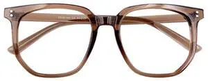 Oversized Square Reading Glasses for Women Men Blue Light Blocking Eyeglasses Frame Cute Comfortable Coffee