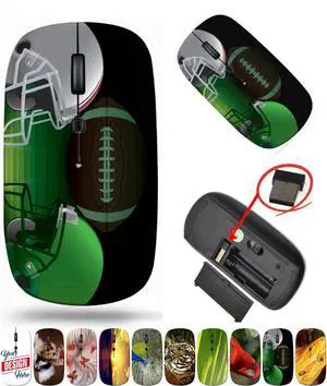 maizi Small Wireless Mouse for Personal Computer Laptop MacBook, Small Wireless Mice Image ID: 35057432 American Football fie 2.4G Lightweight with USB Receiver Printed in USA Product