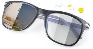 Photochromic Blue Light Blocking Glasses UV400 Sunglasses Spring Hinge Anti Eyestrain Computer Gaming Blue Light Screen Blocker Glasses Clear Lens Anti Glare Eye Protection Eyewear for Men Women