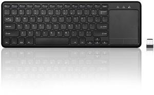 Perixx PERIBOARD-716 Wireless Keyboard with Touchpad, Support Multiple Devices Connection with TV, Tablet and Smartphone, X Type Scissor Keys, Black, US English Layout