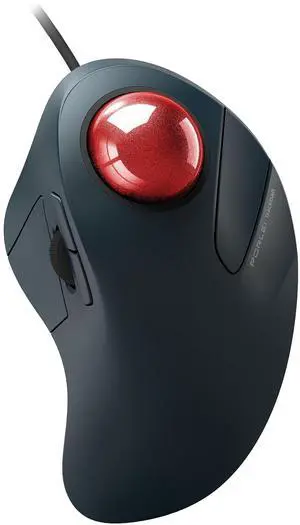 PORLEI Wired Trackball Mouse, Easy Index Finger Control, Ergonomic Comfort Design Reduces Muscle Strain, Precision and Smooth Tracking, Compatible for PC, Laptop, Windows, Mac-Red