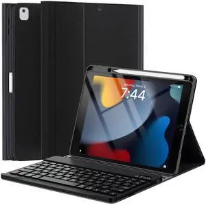 OYEEICE Keyboard Case for iPad 9th Generation - Wireless Detachable Keyboard Folio Cover with Pencil Holder for iPad 9th/8th/7th Gen 10.2 inch, iPad Pro 10.5" & iPad Air 3rd Gen - Black