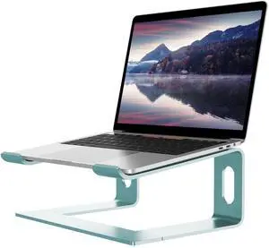 ALASHI Laptop Stand for Desk, Aluminum Computer Riser, Ergonomic Notebook Holder, Detachable Metal Laptops Elevator, PC Cooling Mount Support 10 to 15.6 Inches Notebook, Aqua Blue