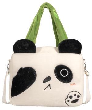 Panda Cute Novelty Purse Aesthetic Women Kawaii Crossbody Shoulder Harajuku Fashion Laptop Messenger Bag Super Soft Spacious Versatile With Inner Pockets Zipper Closure 16-Inch Unisex