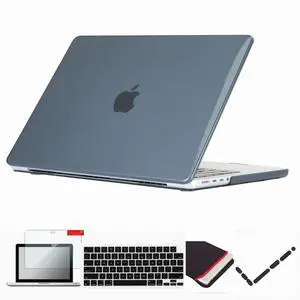 Se7enline Compatible with 2021-2024 MacBook Pro 14 inch Case for Mac Pro 14-inch A2442 A2779 A2918 A2992 A3112 A3401 M4 M3 M2 M1&Keyboard Cover &Sleeve &Screen Protector&Dust Plug, Crystal Black