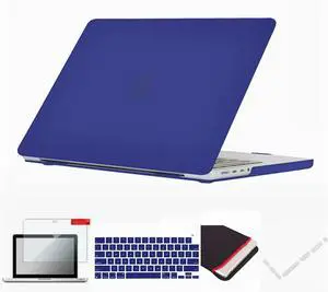 Se7enline Compatible with 2021-2024 MacBook Pro 14 inch Case Hard Shell Cover for 14-inch A2442 A2779 A2918 A2992 A3112 A3401 M4 M3 M2 M1&Keyboard Skin &Screen Protector &Dust Plug,Navy Blue