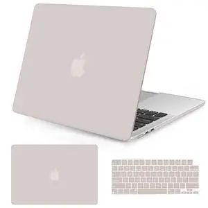 Seorsok Compatible with MacBook Air 15 inch Case 2023 2024 Release M3 A3114 M2 A2941 Liquid Retina Display Touch ID,Ultra Thin Laptop Plastic Hard Shell Case&Keyboard Cover,Rock Grey