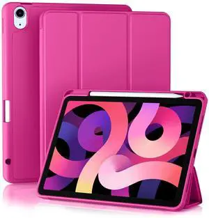Akkerds Compatible with iPad Air 11 Inch Case 7th/6th Generation (M3/M2) 2025/2024, for iPad Air 5th/4th Generation Case 10.9 Inch 2022/2020 with Pencil Holder[Auto Sleep/Wake], Rose