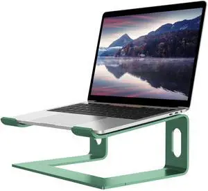 ALASHI Laptop Stand for Desk, Aluminum Computer Riser, Ergonomic Notebook Holder, Detachable Metal Laptops Elevator, PC Cooling Mount Support 10 to 15.6 Inches Notebook, Light Green