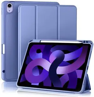 Akkerds Compatible with iPad Air 11 Inch Case 7th/6th Generation (M3/M2) 2025/2024, for iPad Air 5th/4th Generation Case 10.9 Inch 2022/2020 with Pencil Holder[Auto Sleep/Wake], BluePurple