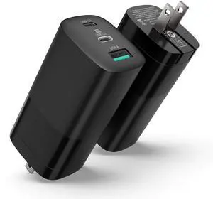 Sisyphy USB C GaN Charger, [UL Listed] 65W & 45W 3 Port PD 3.0 QC3.0 PPS USB Type C, Wall Adapter Power, Compatible for iPhone 14 Pro Max 13 12 Series, Galaxy S22, MacBook, USBC Laptop & Phone