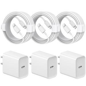 iPhone 14 13 12 11 Charger Fast Charging iPhone Fast Charger 3-Pack 20W iPad Charger 6FT C Chargers Fast Charging Cord Whit iPhone 14/14 Pro Max/13 Pro/13/12 Mini/12 Pro Max/11 Pro Max/Xs and iPad