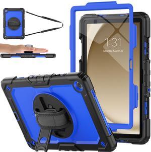 Sibeitu Case for Samsung Galaxy Tab A9 Plus 2023 with Screen Protector Pencil Holder, Galaxy Tab A9+ Plus Case 11 Inch SM-X210/X216/X218 Heavy Duty Shockproof w/ 360 Stand Hand Shoulder Strap | Blue