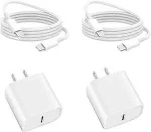 Fast Charging for iPhone 16 Charger,2Pack 20W USB C Wall Charger Plug Block with Type C Charging Woven Cable for iPhone 16/16 Plus/16e/15 Pro Max/iPad Pro 12.9/iPad Pro 11/iPad Air 5/iPad 10/Mini 6