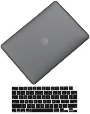 Se7enline Compatible with 2025 MacBook Air case 15 inch Case for Mac Air 15.3 M4 M3 M2 Chip A2941/A3114/A3241 TPU+PC Anti-Fingerprint Matte Laptop Hard Shell Case with Keyboard Skin, Black&Black